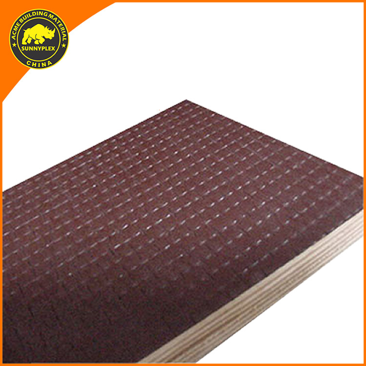 Precio al por mayor antideslizante tablero de laminación tienda especial negro Plaid película de papel álamo de múltiples capas de madera contrachapada