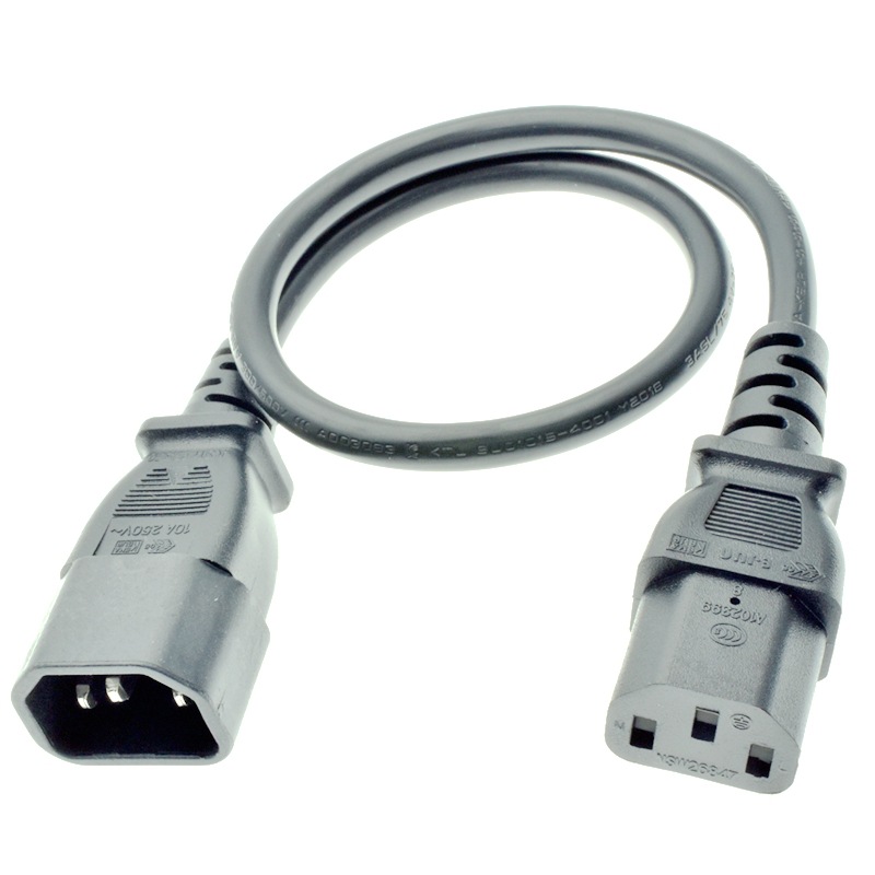 C13转C14 PDU电脑主机服务器对接延长线 弯头品字尾公母头电源线