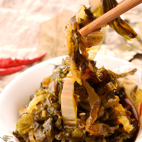 [Dropshipping Available] Gan Zhi Cun Seasoned Dishes: Pickled Radish, Daily Mustard Greens, Sour & Salty Pickles, and Grandma's Squeezed Preserved Beans