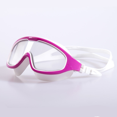 Boxed large-frame protective swimming goggles, myopia swimming goggles, anti-UV, anti-fog swimming goggles, silicone, 150~900 optional