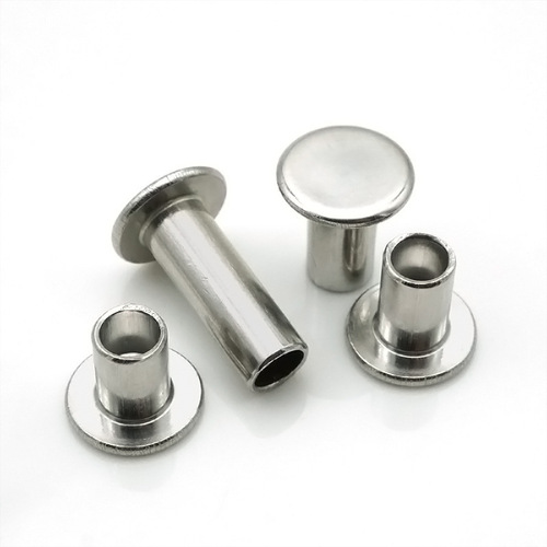 304 stainless steel flat head semi-hollow rivet M2M2.5M3M4M5M6 flat round head semi-hollow core hollow nail GB875