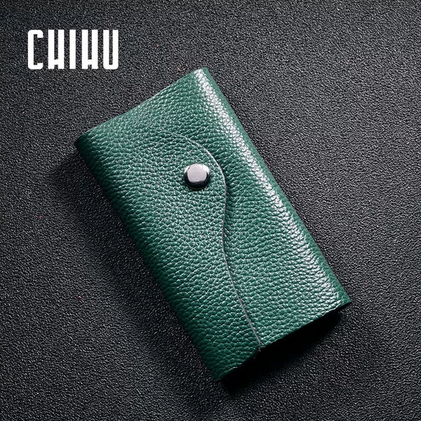 Simple Leather Key Case for Women, First-Layer Cowhide Gift, Household Keychain for Men, Key Storage with Rivets