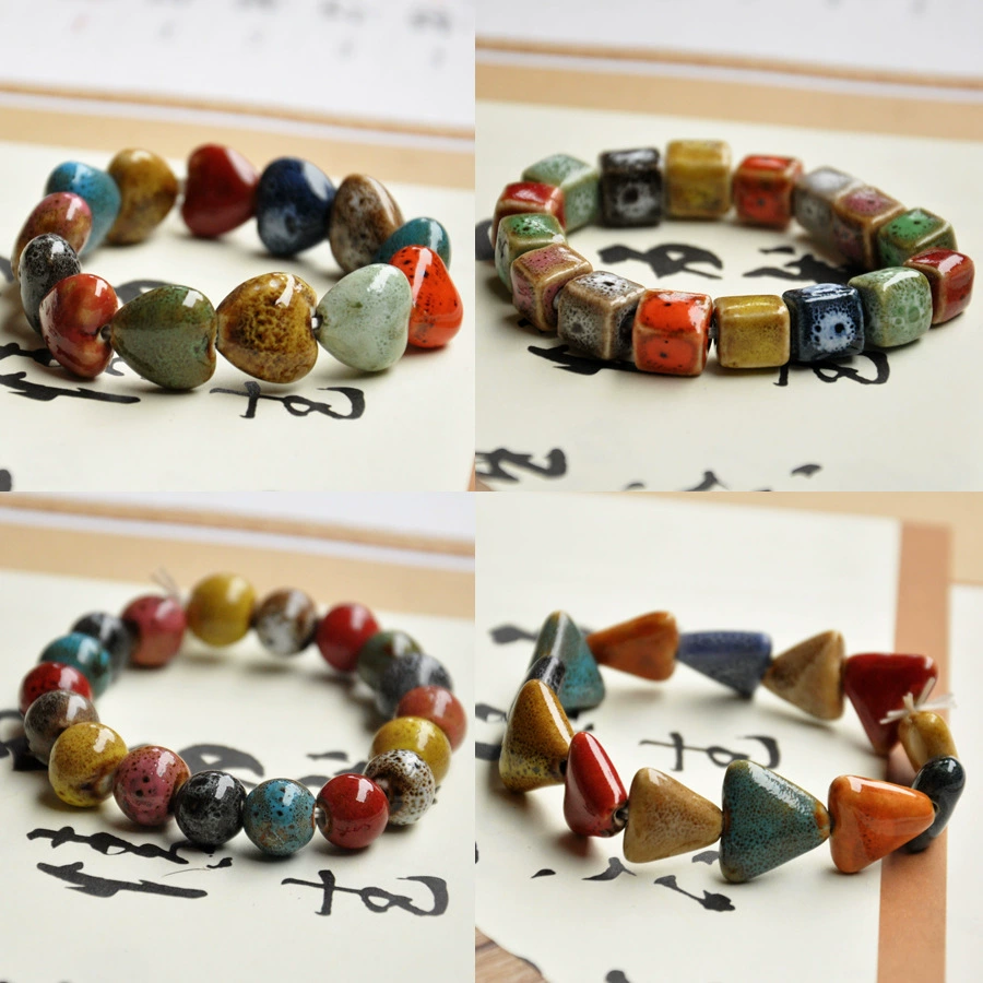 Цзиндэчжэнь стойло керамический браслет цвет глазурованный фарфоровый браслет из бусин Женский DIY ручной работы лесная серия Gezhi гончарный магазин поставка