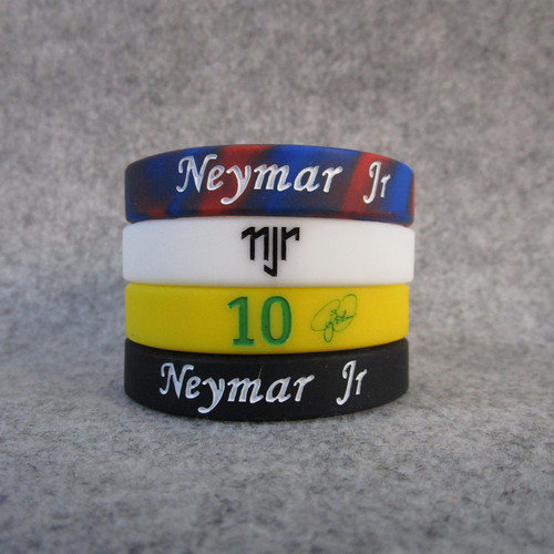 Football Brazilian team No. 10 star Neymar signed luminous sports bracelet silicone braided rope wristband bracelet