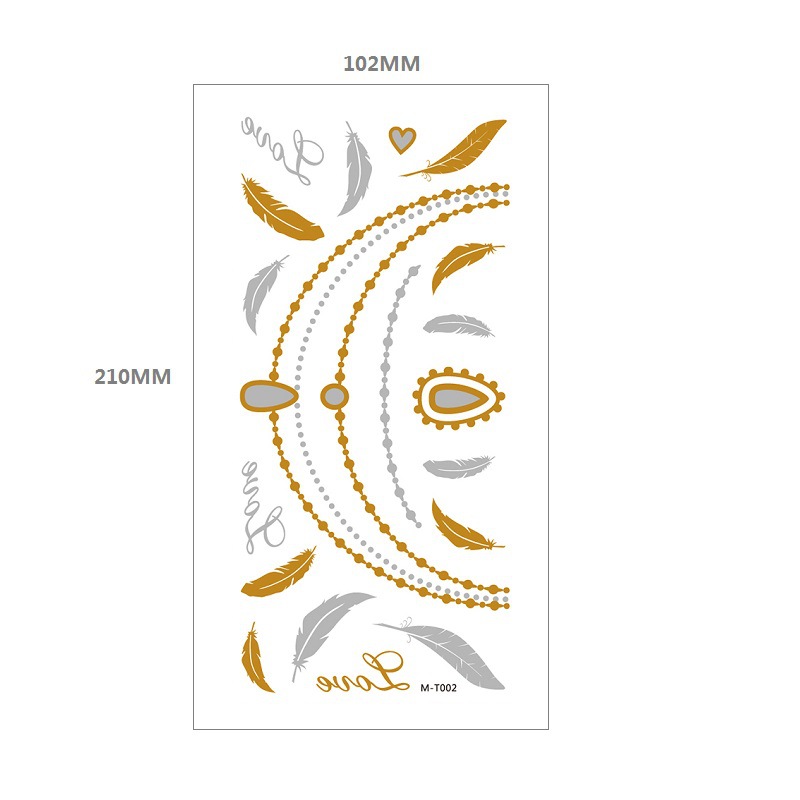 Bronceado tatuaje pegatinas agua transferencia MT metal impermeable tatuaje pegatinas fiesta Amazon estilo europeo y americano tatuaje