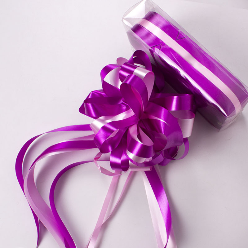 En stock suministro grande perezoso tire flor arco de dos colores mano tire flor boda coche floristería suministros materiales de embalaje al por mayor