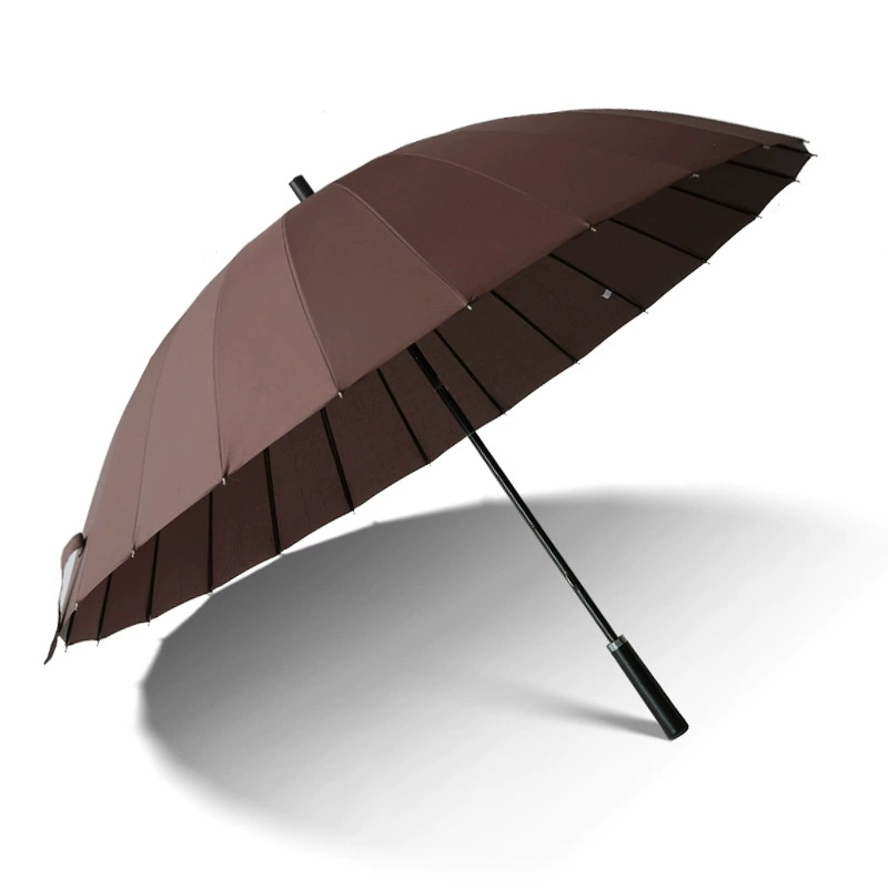 24 Bone straight pole umbrella resistance wind and wind, increase the long -handle umbrella double -man -bending business men and women's anti -strict rainstorm, wholesale