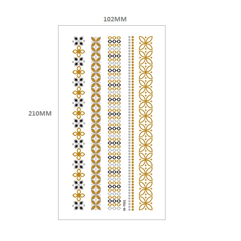 Bronceado tatuaje pegatinas agua transferencia MT metal impermeable tatuaje pegatinas fiesta Amazon estilo europeo y americano tatuaje