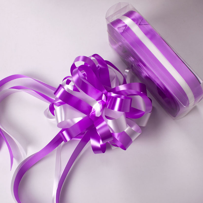 En stock suministro grande perezoso tire flor arco de dos colores mano tire flor boda coche floristería suministros materiales de embalaje al por mayor