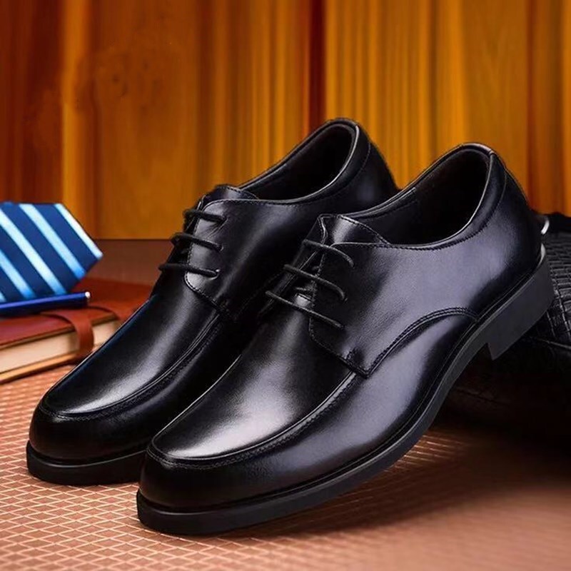New Men's Formal Leather Shoes, Breathable Non-Slip Round Toe Business Casual Shoes, Work Shoes, Extra Large Leather Shoes for Men New Men's Formal Leather Shoes, Breathable Non-Slip Round Toe Business Casual Shoes, Work Shoes, Extra Large Leather Shoes for Men