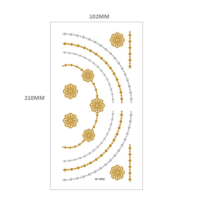 Bronceado tatuaje pegatinas agua transferencia MT metal impermeable tatuaje pegatinas fiesta Amazon estilo europeo y americano tatuaje