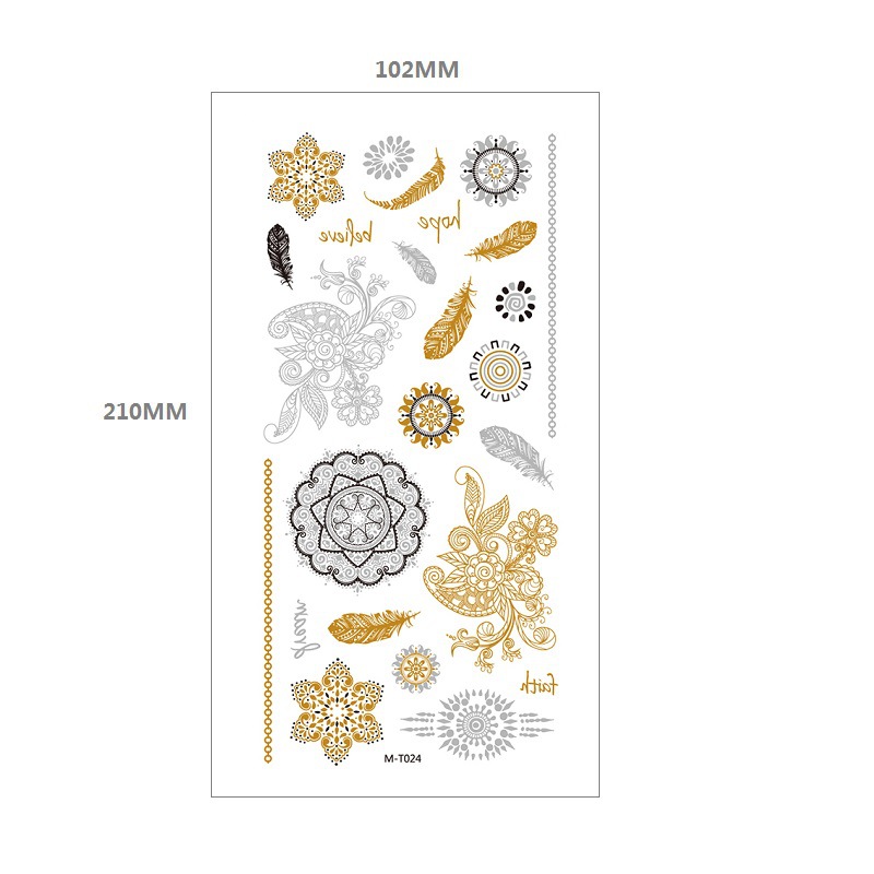 Bronceado tatuaje pegatinas agua transferencia MT metal impermeable tatuaje pegatinas fiesta Amazon estilo europeo y americano tatuaje