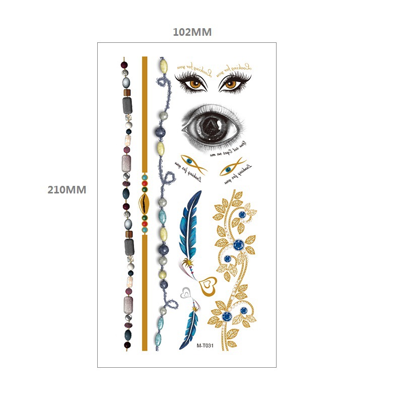 Bronceado tatuaje pegatinas agua transferencia MT metal impermeable tatuaje pegatinas fiesta Amazon estilo europeo y americano tatuaje