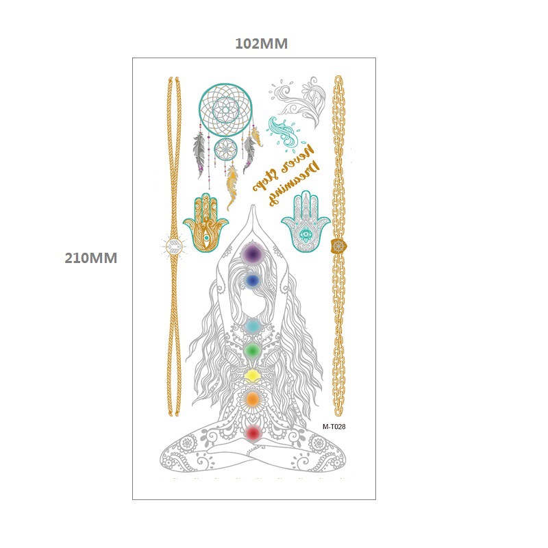 Bronceado tatuaje pegatinas agua transferencia MT metal impermeable tatuaje pegatinas fiesta Amazon estilo europeo y americano tatuaje
