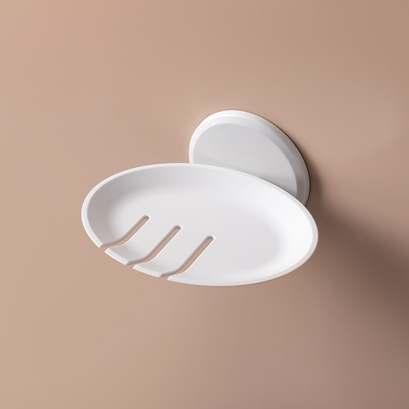 Caja de jabón de disco con estante de drenaje - Diseño simple, montado en pared sin perforar, para baño y cocina image 7