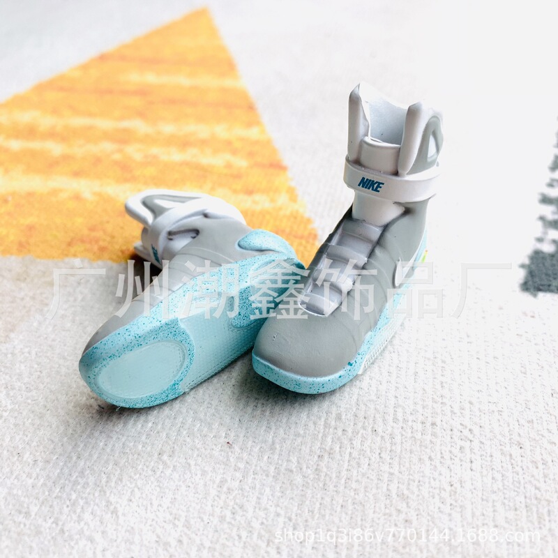 Aj Back to the Future Pair of Bare Shoes Wholesale Aj Keychain Co-Branded Jordan 3D Sneaker Model Pendant Trendy