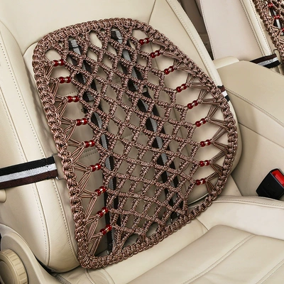 Car lumbar car backrest cushion Waist support - diamond-knot-brown