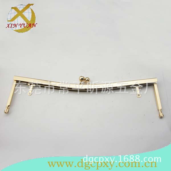 工厂直销浅金色钱包夹，驳脚开口铰，凹腰3分钻石珠无钻双耳扣