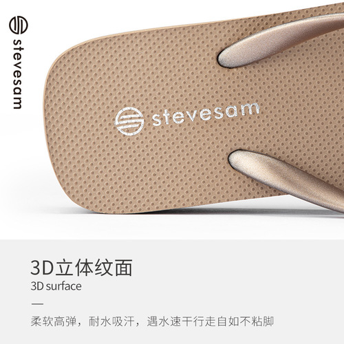 6cm wedge flip-flops for women summer new casual fashion thick-soled sandals and slippers rivet beach slippers wholesale