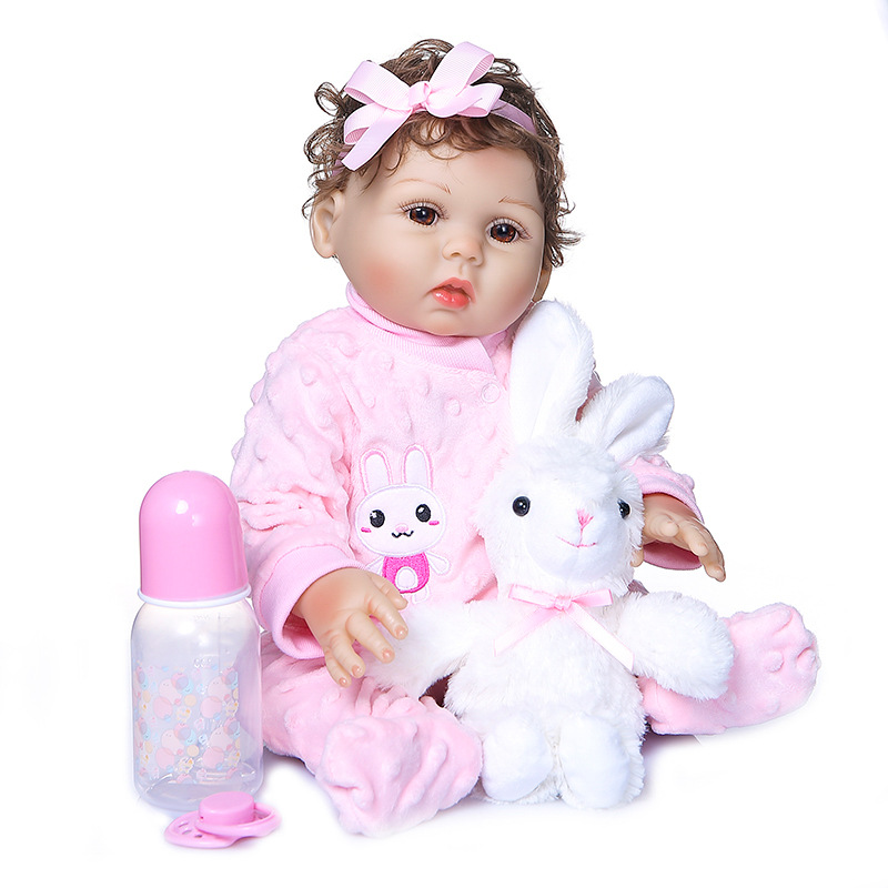 47cm pegamento completo puede entrar en el agua simulación muñeca suave realista de los niños juguete regalo la muchacha
