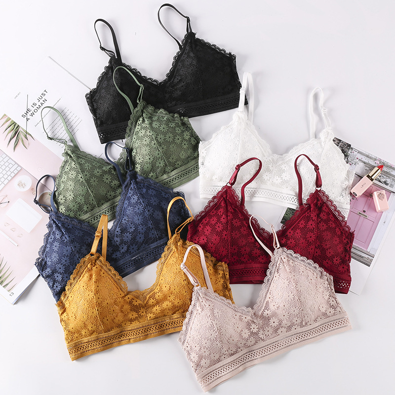 Top de encaje estilo francés, lencería, nuevo producto 2025, sexy, agradable para la piel, cómodo, transpirable, sujetador push-up para chicas jóvenes, venta al por mayor.
