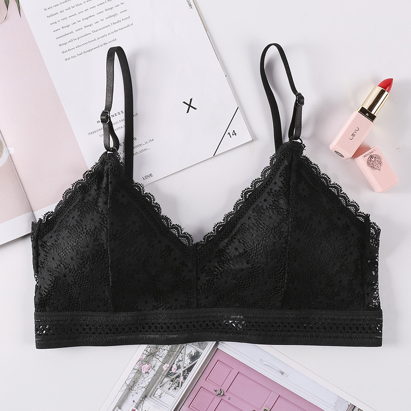 Top de encaje estilo francés, lencería, nuevo producto 2025, sexy, agradable para la piel, cómodo, transpirable, sujetador push-up para chicas jóvenes, venta al por mayor.