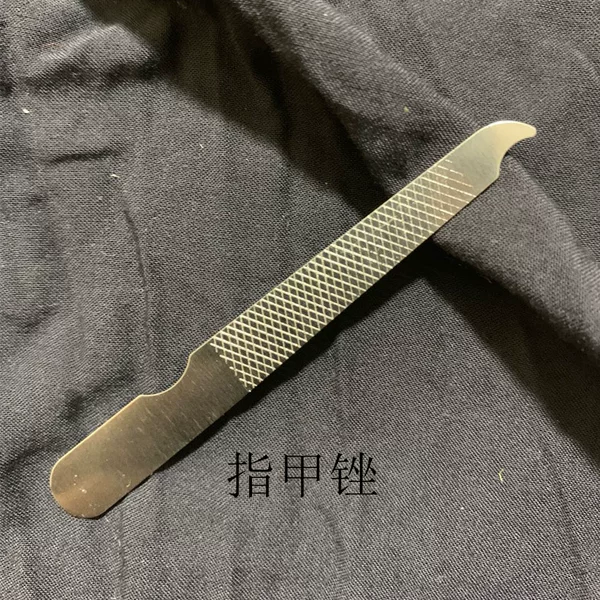 Stainless steel nail file beauty nail polishing manicure tool nail polishing double-sided file mesh file with finger seam knife