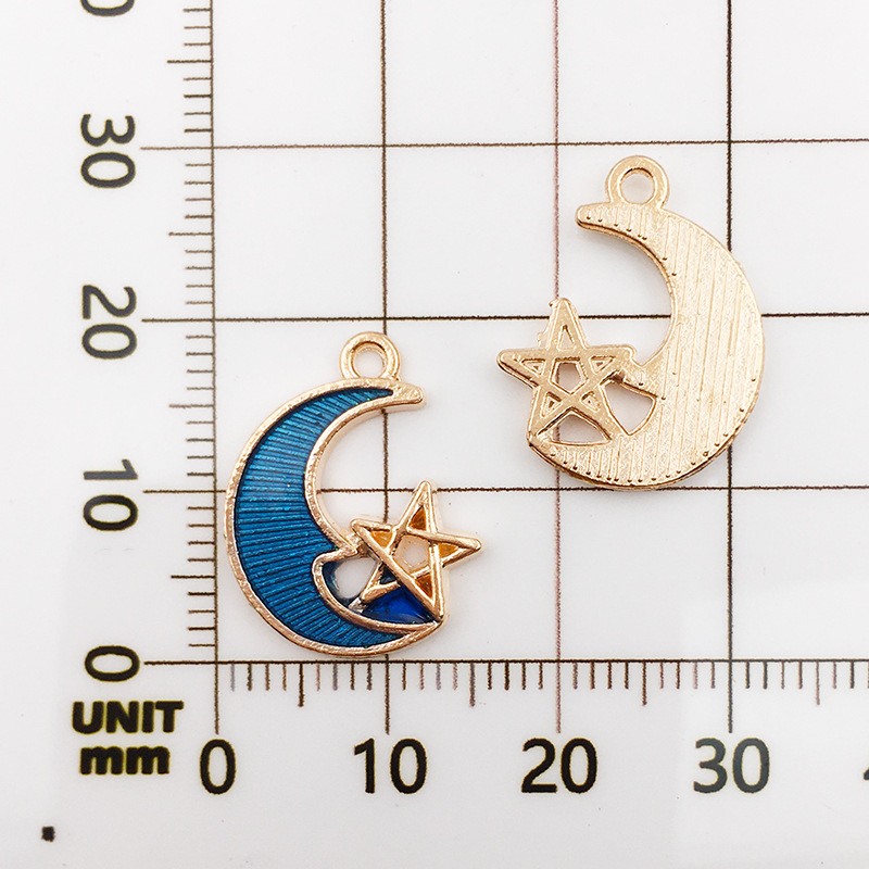 DIY aleación joyería goteo aceite astronauta estrella Luna colgante 1 collar pulsera pendientes accesorios colgante