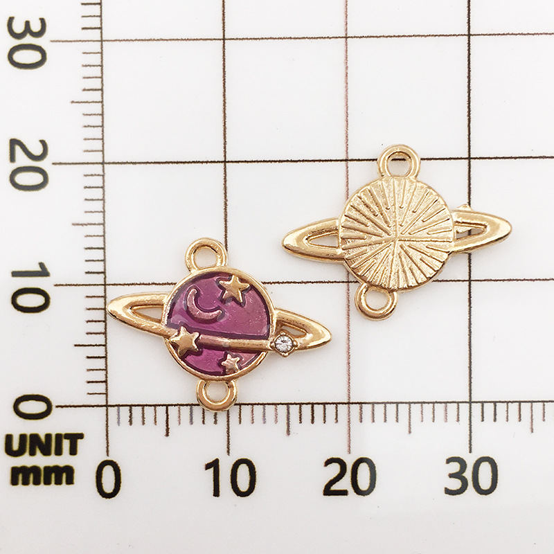 DIY aleación joyería goteo aceite astronauta estrella Luna colgante 1 collar pulsera pendientes accesorios colgante