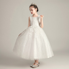 兒童禮服蓬蓬裙婚紗裙子新款無袖女童公主裙生日鋼琴演出服連衣裙