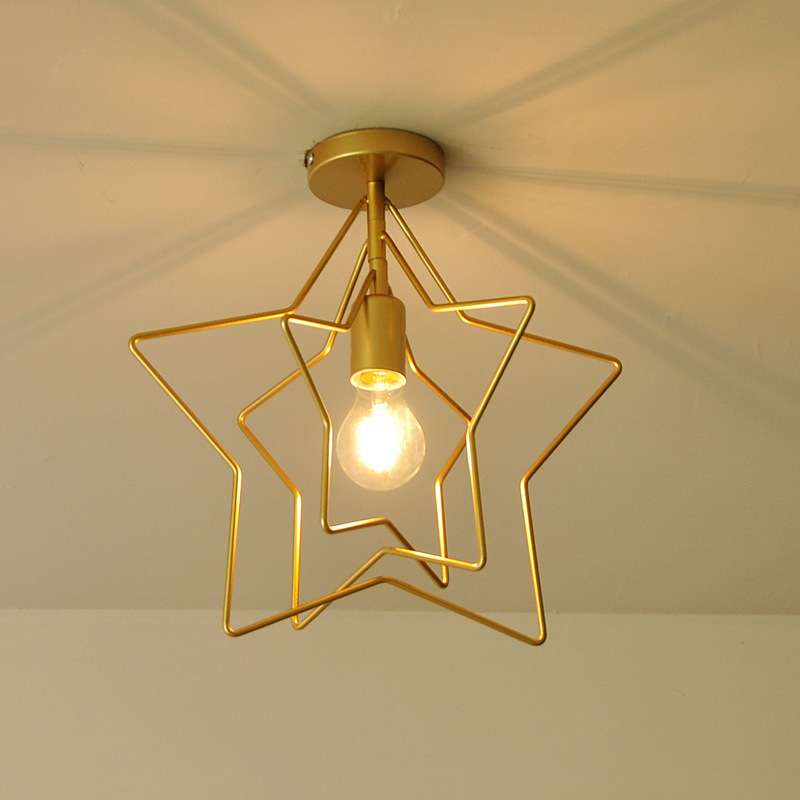 Entrance Hall Lamp Nordic Children's Room Ceiling Lamp Five-Pointed Star Cloakroom Simple Balcony Aisle Entrance Lamp Normcore