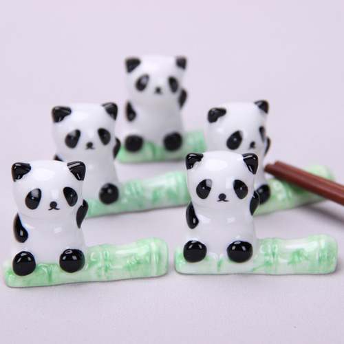 中日韩陶瓷筷子架卡通动物摆件12761 熊猫筷子架筷子托创意日用品