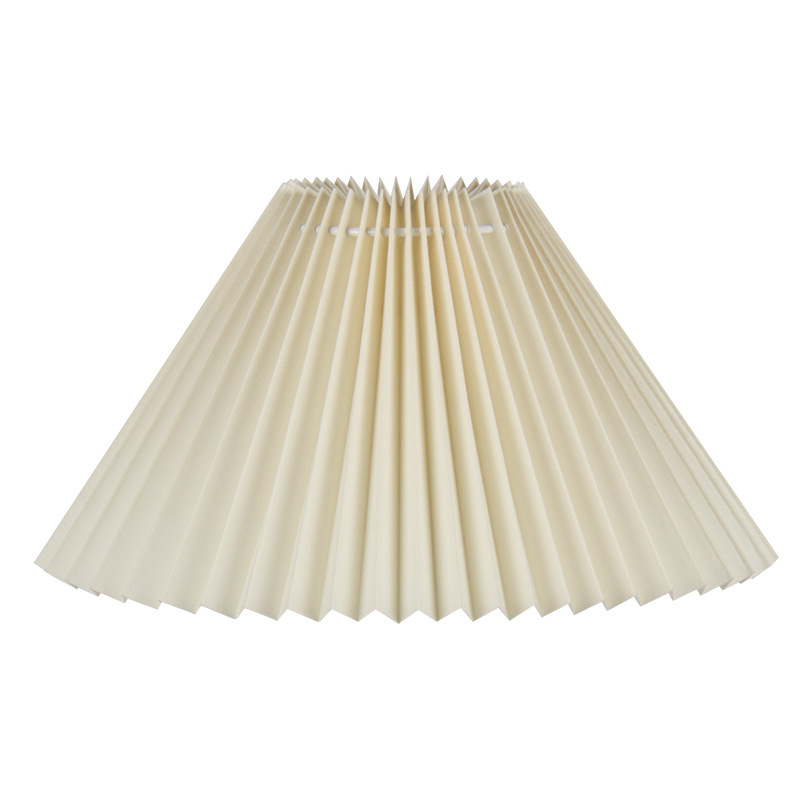Transfronteriza en stock Corea Del Sur de la vendimia de tela plisada pantalla creativa KD lámpara de mesa accesorios DIY Shell 24CM