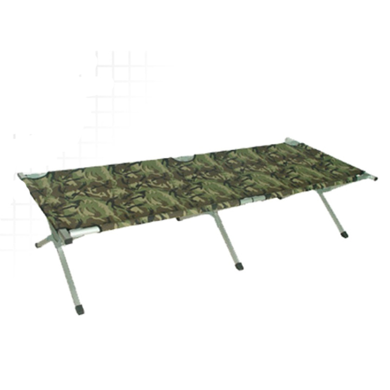 Suministro directo de fábrica Oxford tela plegable cama de campamento semi-aluminio semi-hierro cama plegable Silla de ocio al aire libre