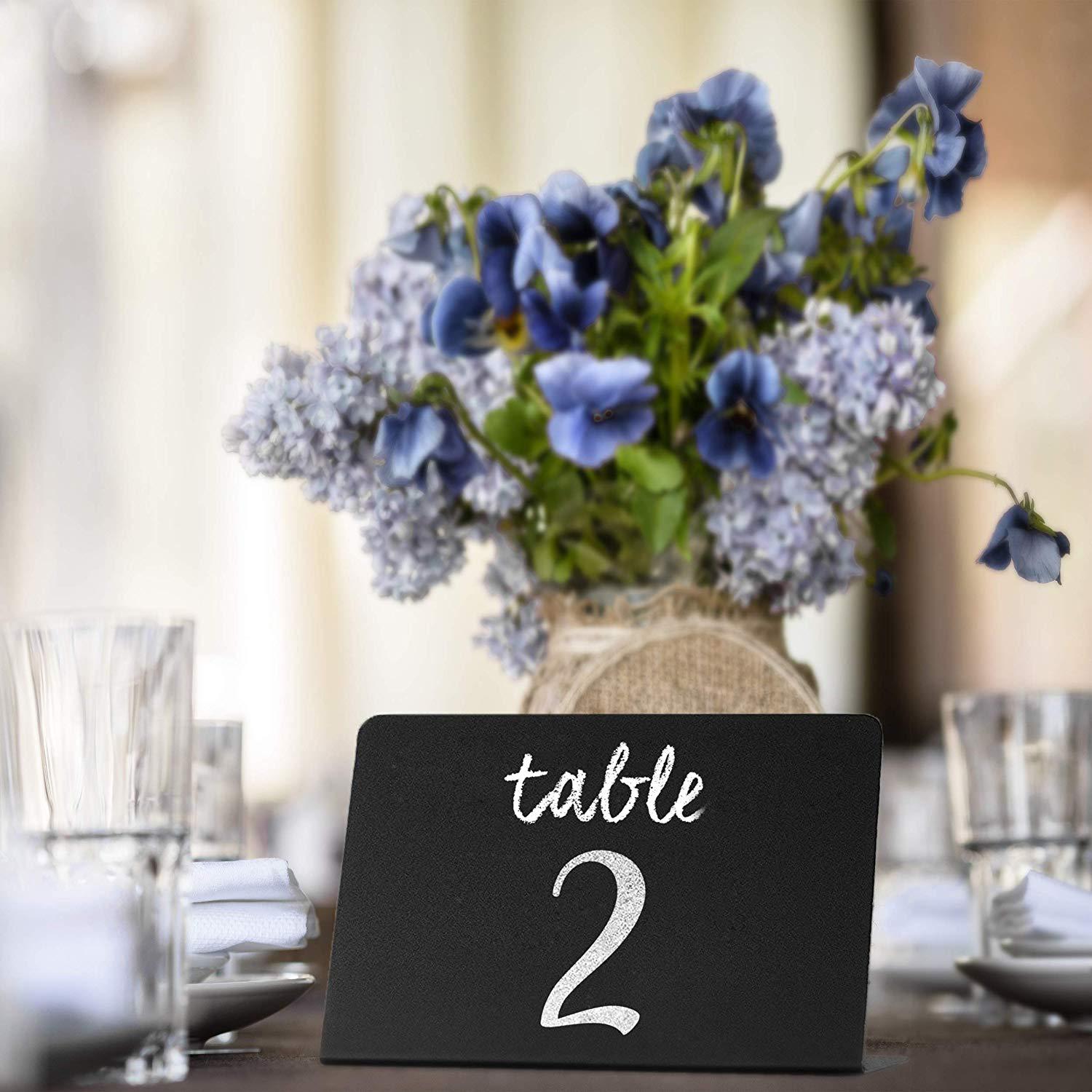 Acrílico vidrio orgánico pequeña pizarra banquete de boda soporte de pantalla de escritorio superficie decoración de escritorio en el hogar pequeño Logotipo de pizarra