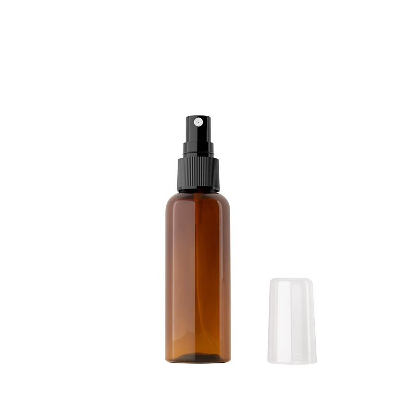 100ml de hombro redondo cubierta completa perfume pequeña regadera Toner transparente botella de spray portátil de plástico hidratante sub-botella