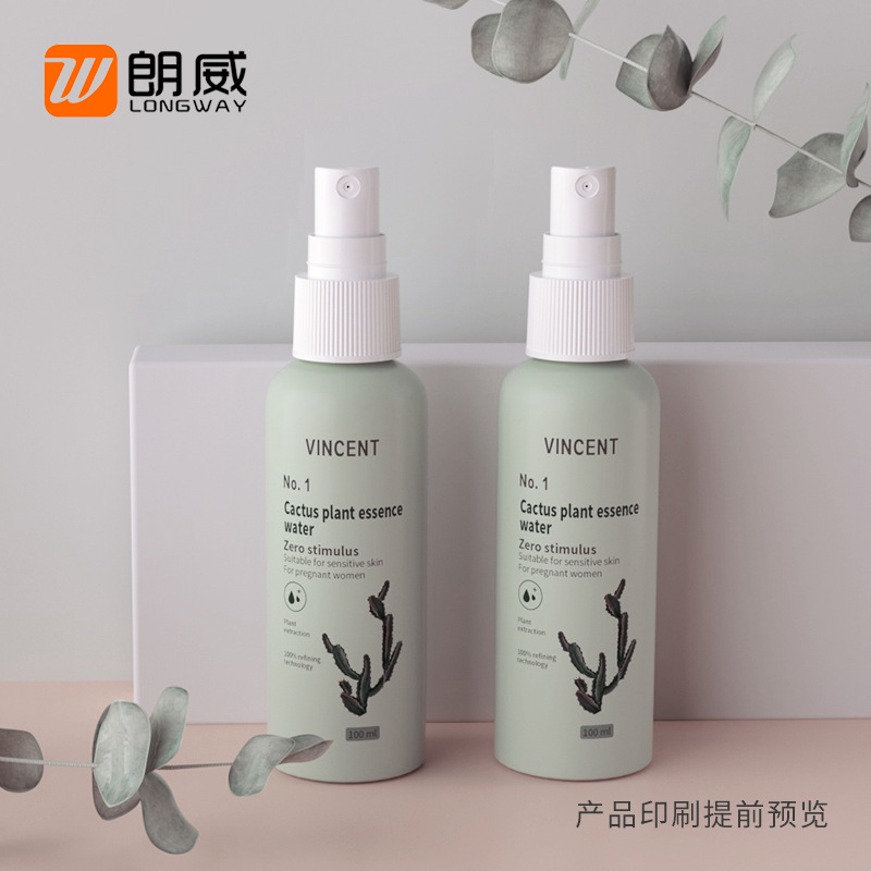 100ml de hombro redondo cubierta completa perfume pequeña regadera Toner transparente botella de spray portátil de plástico hidratante sub-botella