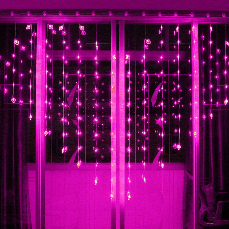 Amor luz LED de color Cadena de luz cumpleaños de color luz en forma de corazón cortina de luz de boda accesorios decorativos de una sola pieza de entrega al por mayor