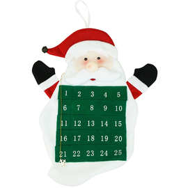 外贸布艺圣诞节装饰日用品圣诞老人雪人挂历厂家直销圣诞雪人日历