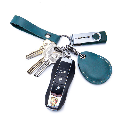 Access control card cover water drop keychain community female men ic student bus card elevator induction protective cover genuine leather