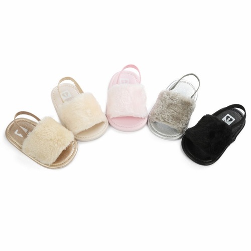 0-1 year old summer furry sandals baby shoes baby shoes baby walking shoes infant shoes dropshipping one piece