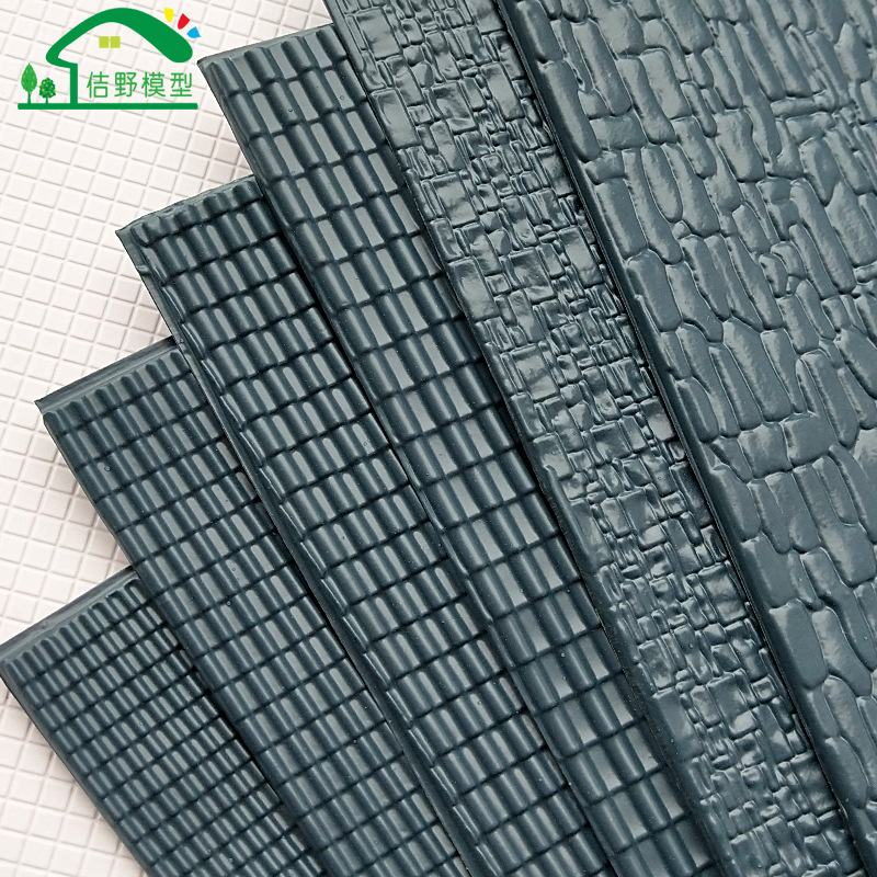 Modelo de simulación de superficie de la baldosa mini edificio antiguo azulejo de techo piedra cultural bandeja de arena edificio en miniatura paisaje DIY materiales hechos a mano