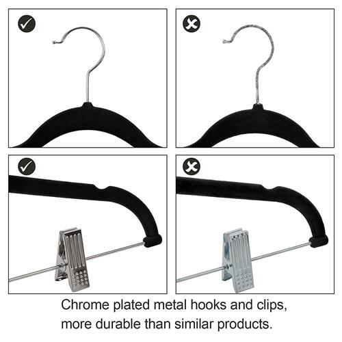 Adult pants rack flocked clothes hanger with clip plastic non-slip clothing store rack clothes drying rack plastic clothes hanger wholesale