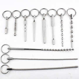 电击金属男用尿道堵马眼插棒尿道扩张6mm8mm另类尿道堵性用品批发