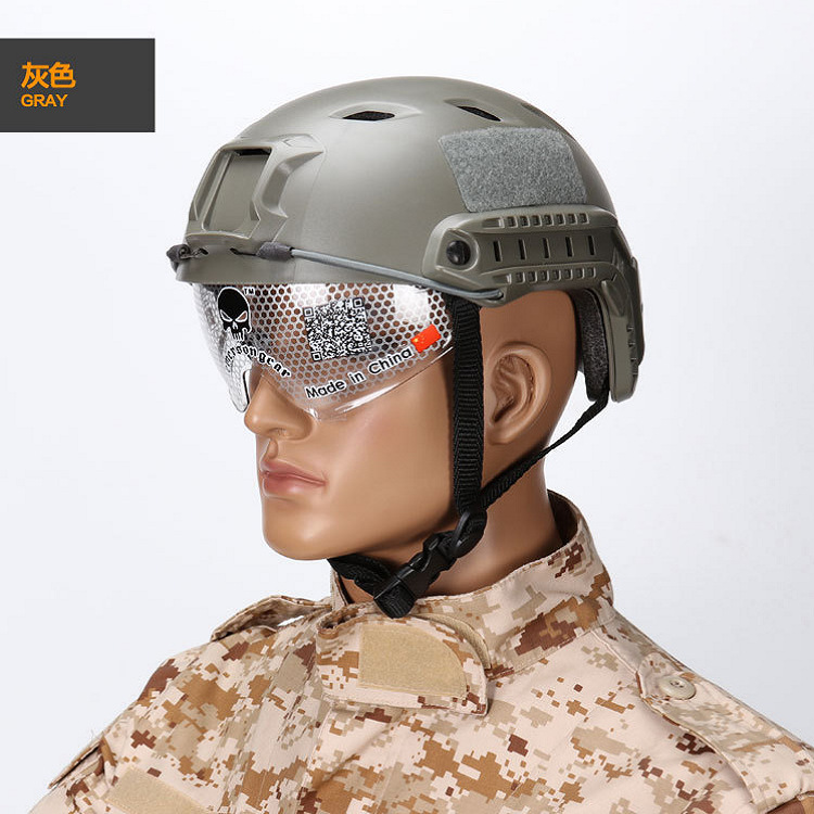 En stock suministro rápido al aire libre BJ gafas casco/sistema de respuesta rápida casco táctico equipo