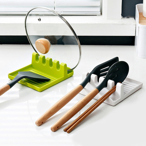 Kitchen spatula shelf soup spoon pad chopsticks pot lid storage pad household multi-functional high-quality plastic wall-mounted storage rack