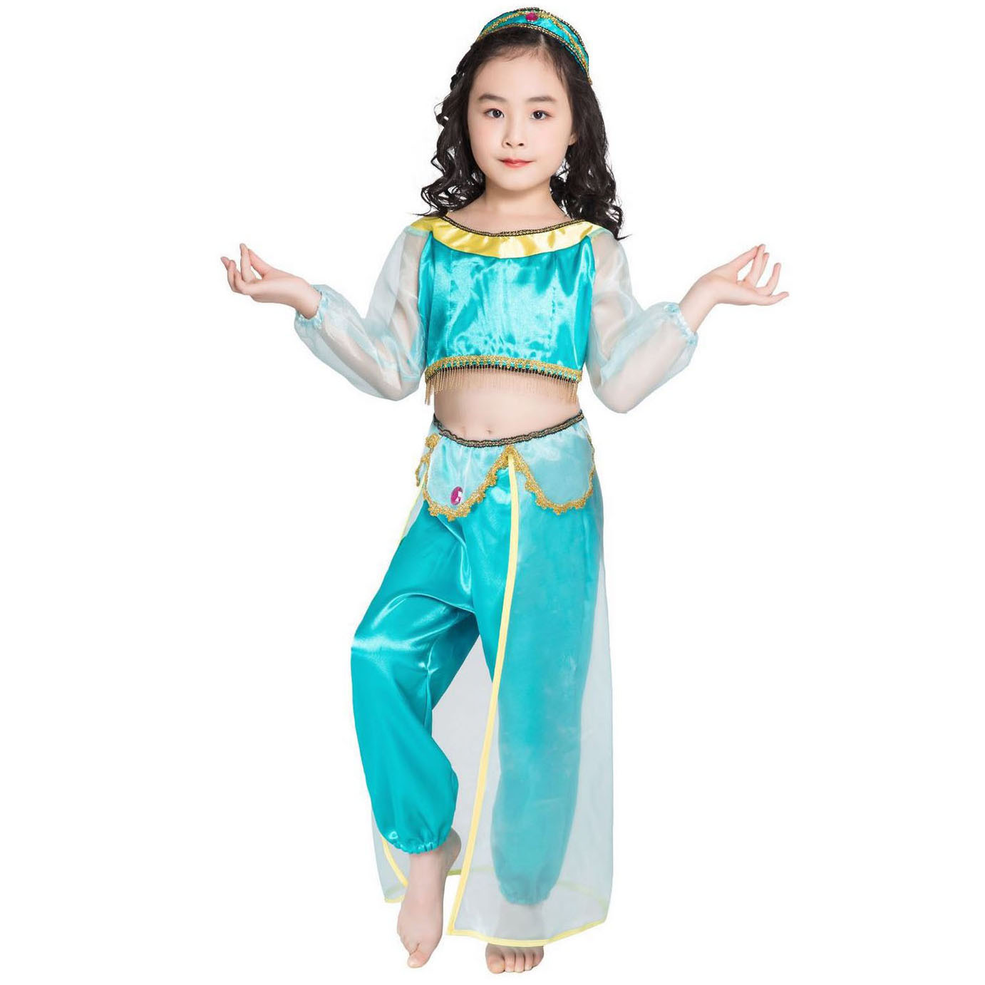 thumbnail image 1 of Disfraces de Halloween 2024 Disfraz de Halloween para el festival de jardín de infantes, actuación, lámpara mágica de Aladino, disfraz de princesa Jasmine para el escenario de los niños, 1 of 4