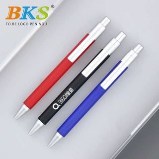 BKS广告笔定制logo喷胶按压圆珠笔 多色喷胶水笔工厂礼品批发