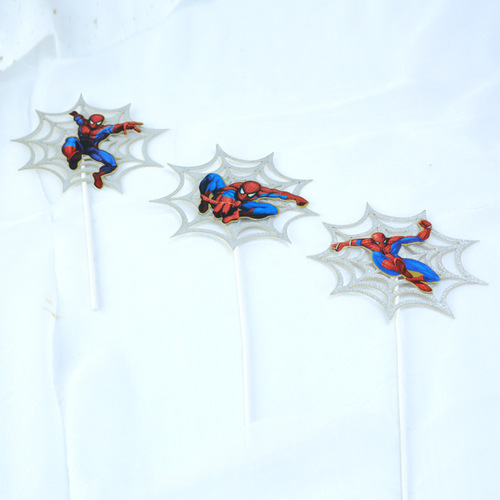 Baking cake decoration ornaments Spider web plug-in Internet celebrity birthday plug-in