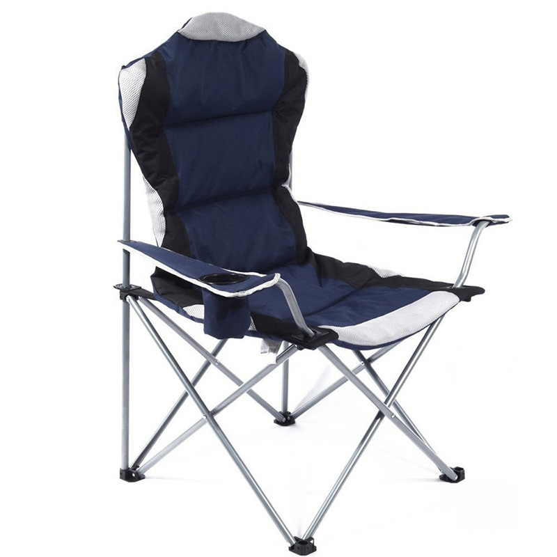 Fábrica directa moderna simple doble capa aumentando sillón de algodón portátil plegable silla de playa al aire libre silla de metal